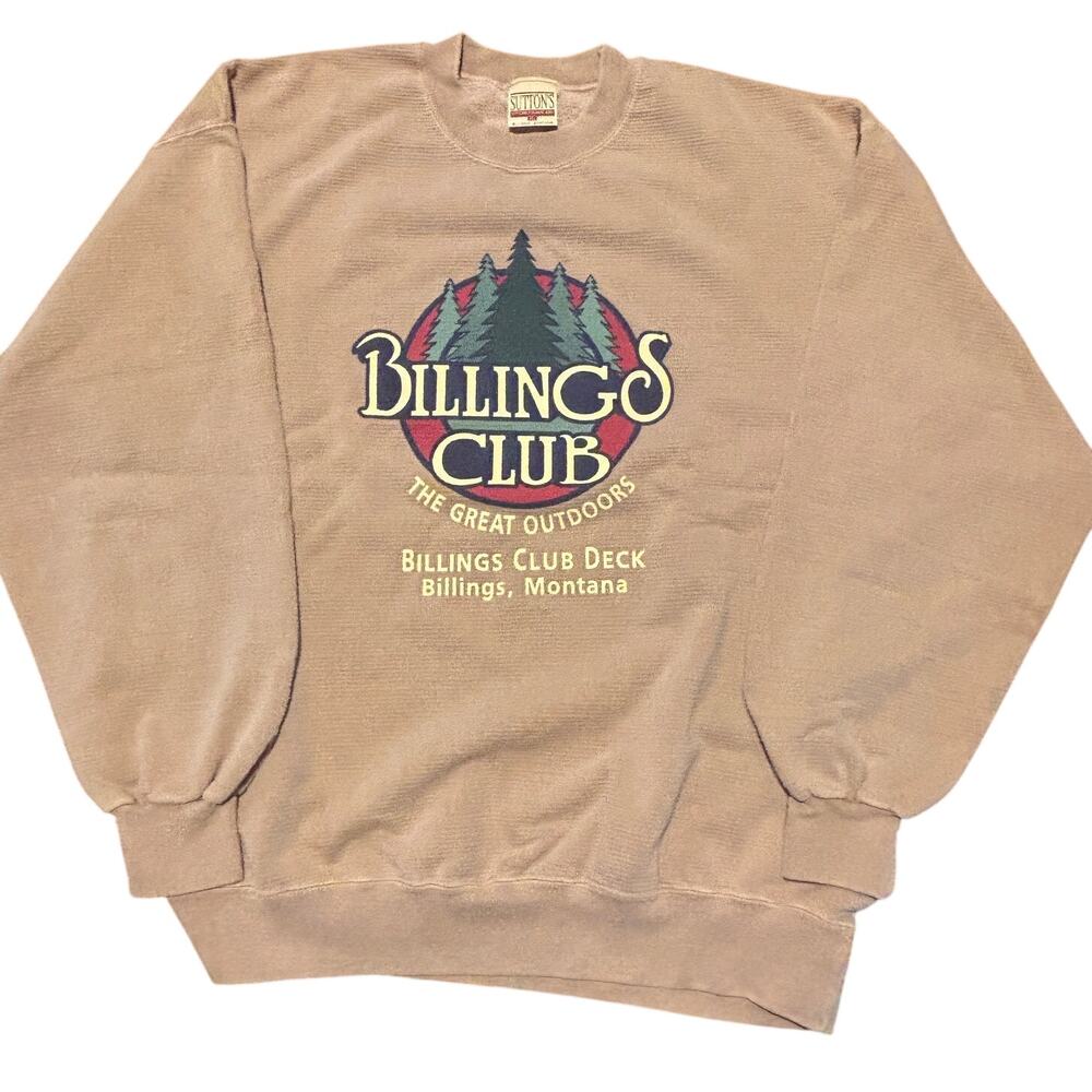 Vintage Billings Club Montana Sweatshirt XL Fleece Made USA Suttons Sportswear